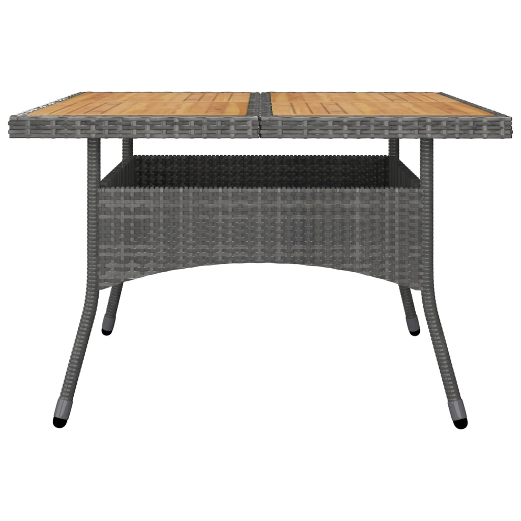 Blagovaonska stolna garnitura za vrt 9 dijelova poliratan i drvo bagrem siva - siva i smeđa, 8 - number 4.