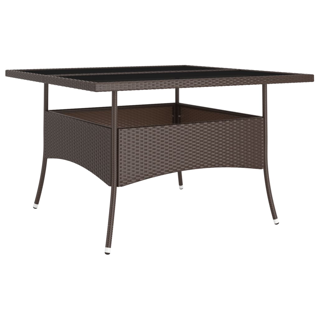 Spisebordssæt til haven 9 dele polyrattan brun - number 4.