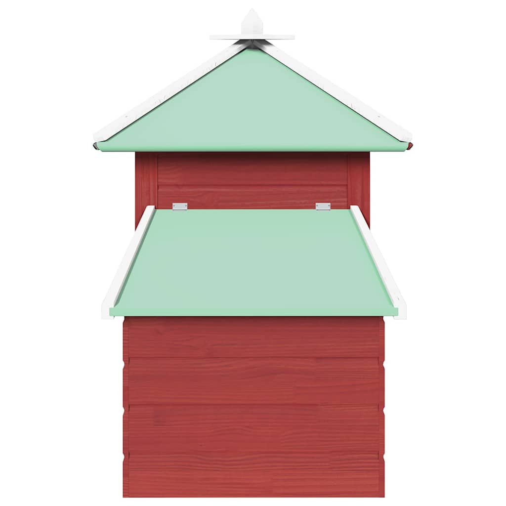 Poulailler avec pondoir 190x72x102 cm pin massif - rouge - number 4.