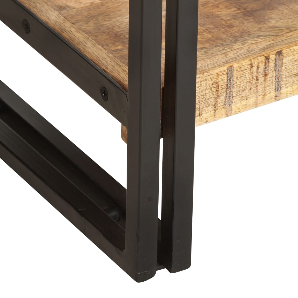 Bogreol med 5 hylder 40x30x180 cm massivt mangotræ - number 4.