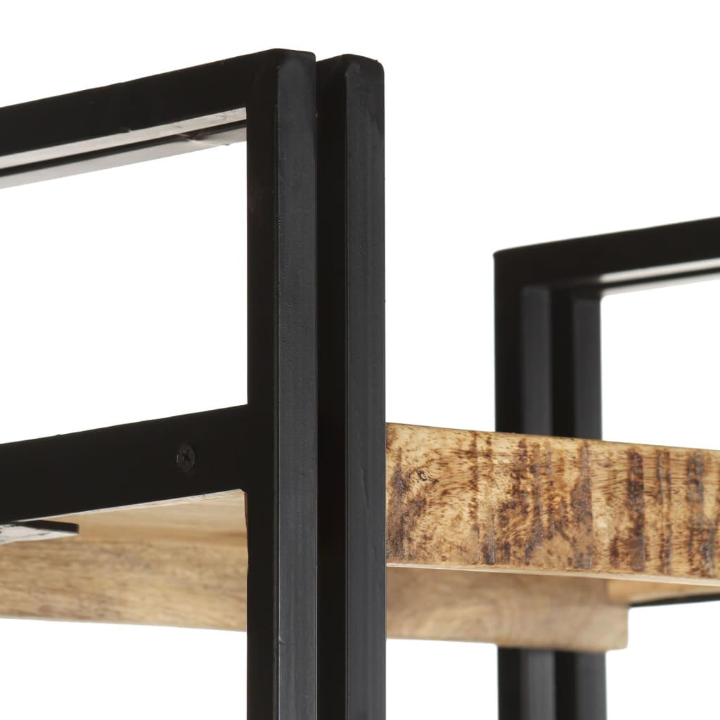 Bogreol med 5 hylder 40x30x180 cm massivt mangotræ - number 3.