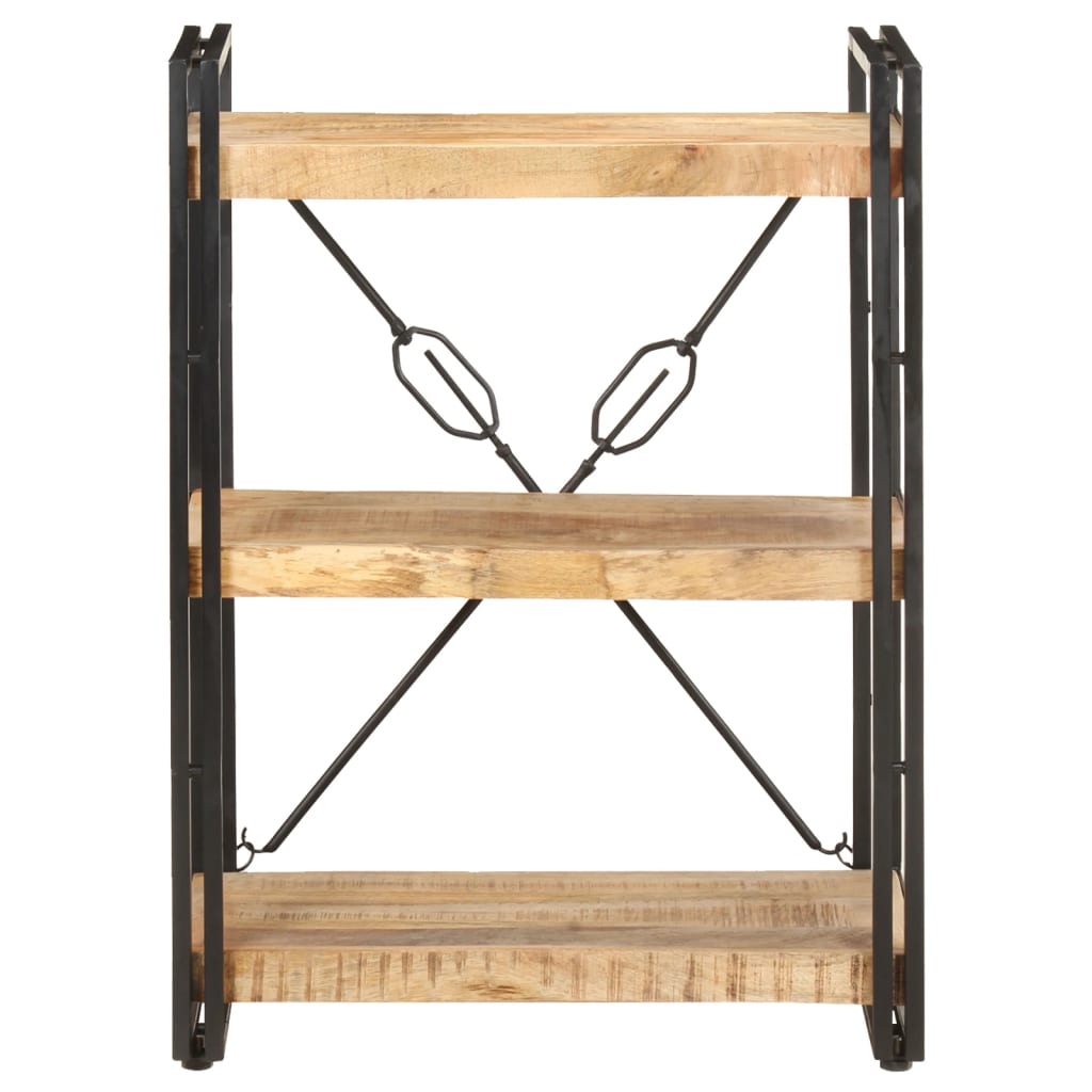 Bokhylle med 3 hyller - brun, 60 x 30 x 80 cm, 1, heltre mangotre - number 2.