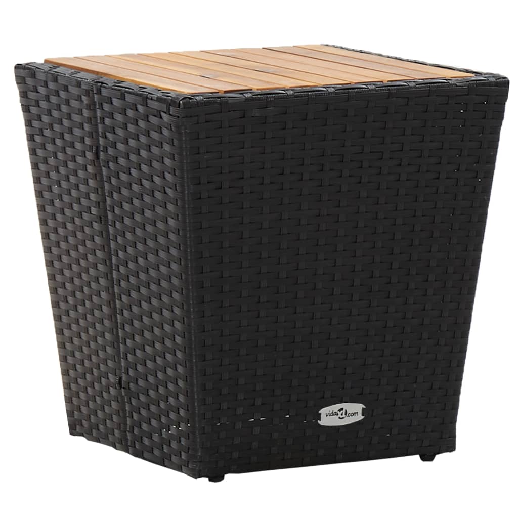 Bistrosett til hagen 3 deler polyrattan og akasietre sort - number 8.