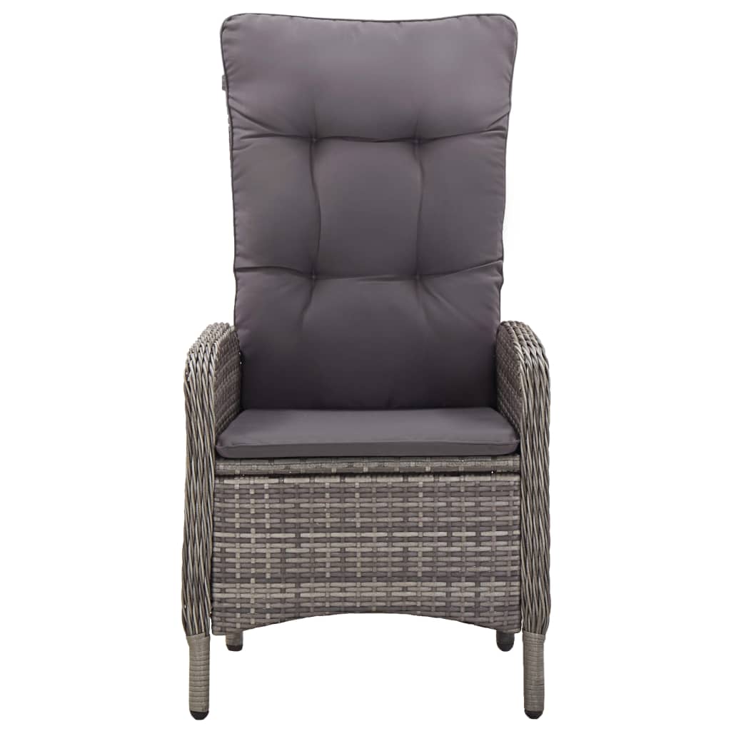 Bistro sett for hage 3 deler polyrattan - grå, ø 60 cm bord, 2 - number 4.