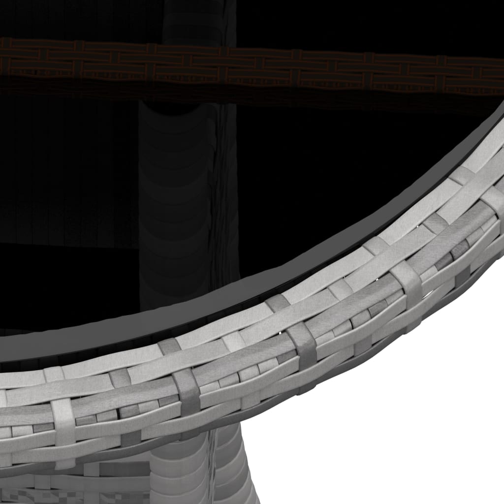 Bistro sett for hage 3 deler polyrattan - grå, ø 60 cm bord, 2 - number 9.