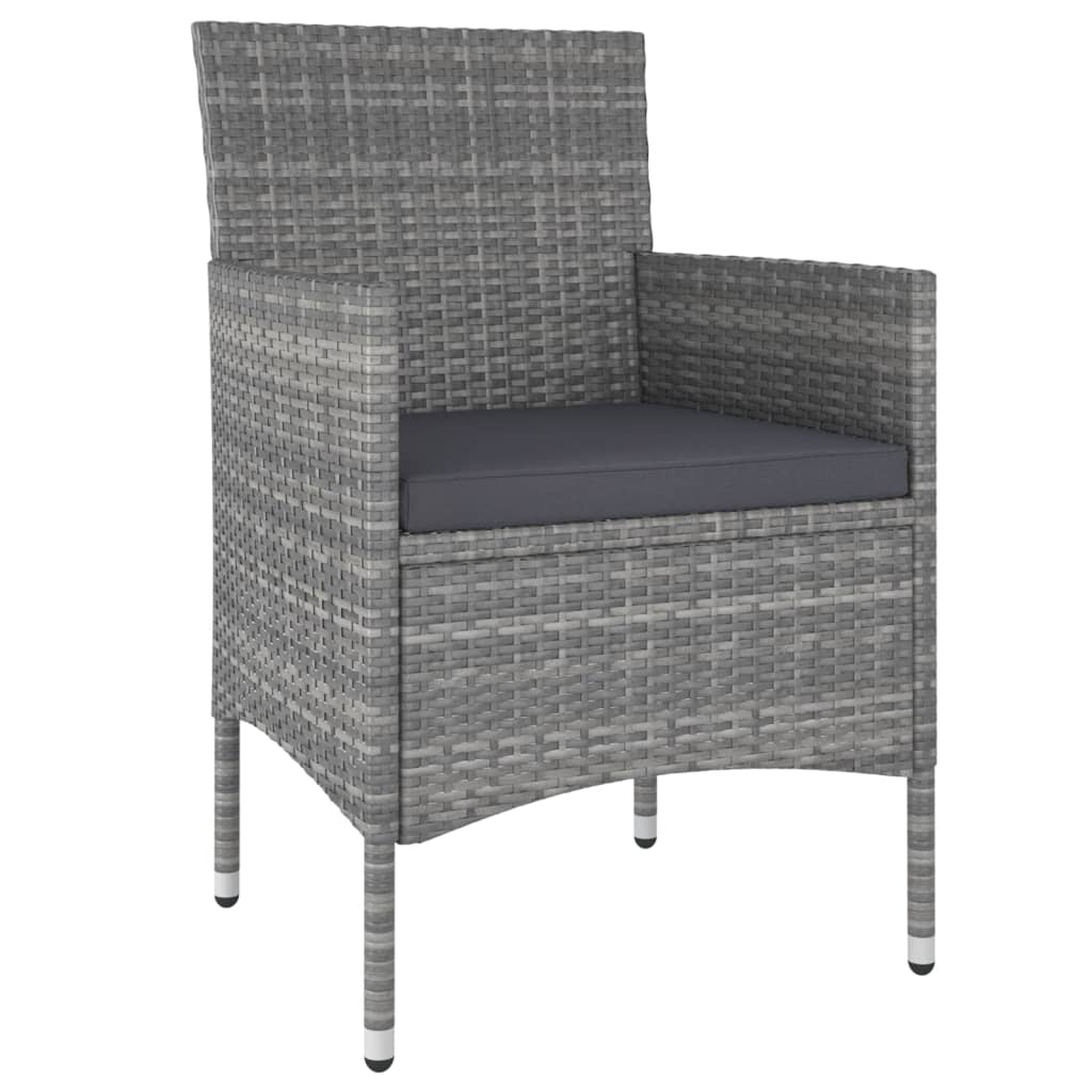 Loungesæt til haven 5 dele polyrattan grå - number 3.