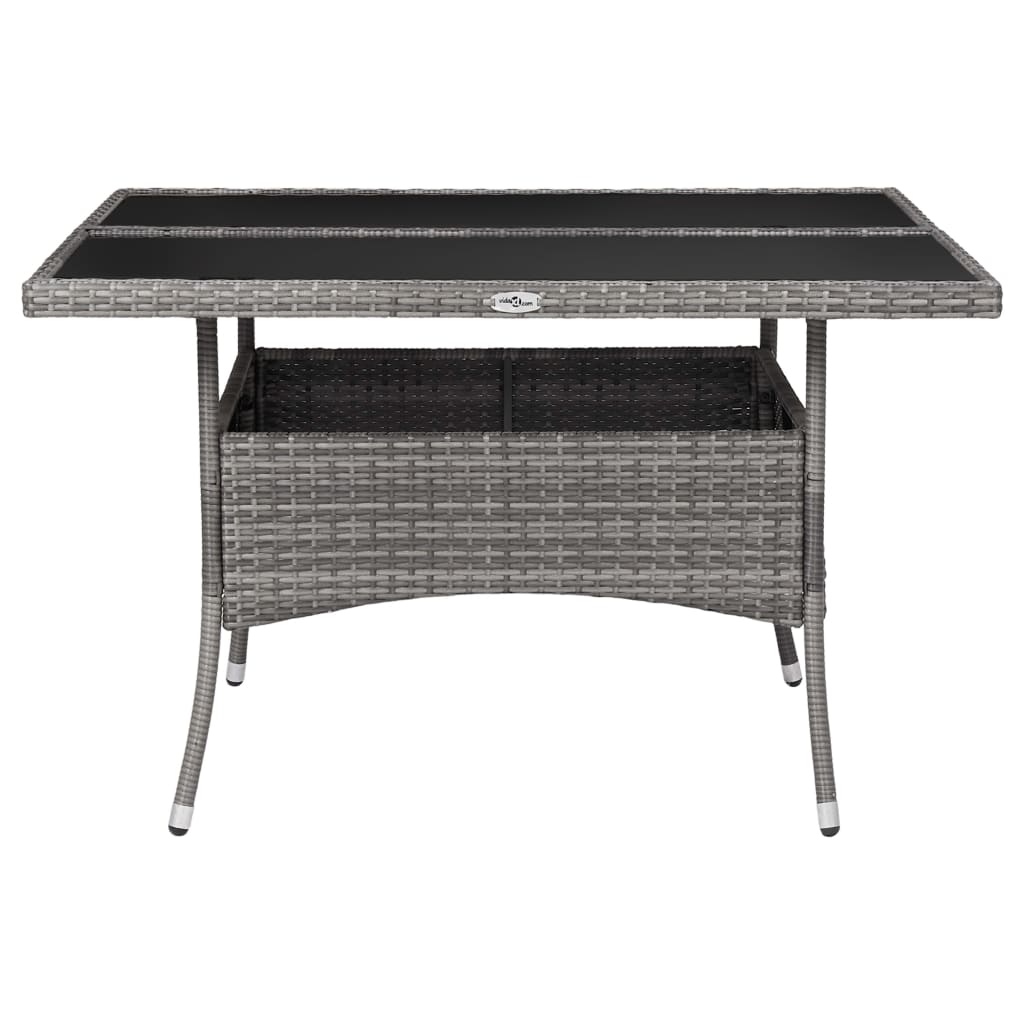 Spisebordssæt til haven 9 dele polyrattan og glas - grå, 8 - number 10.