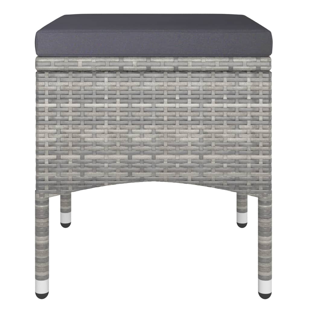 Spisebordssæt til haven dele polyrattan og hærdet glas grå - sort og grå, 120 x 120 x 75 cm, 5 - number 6.