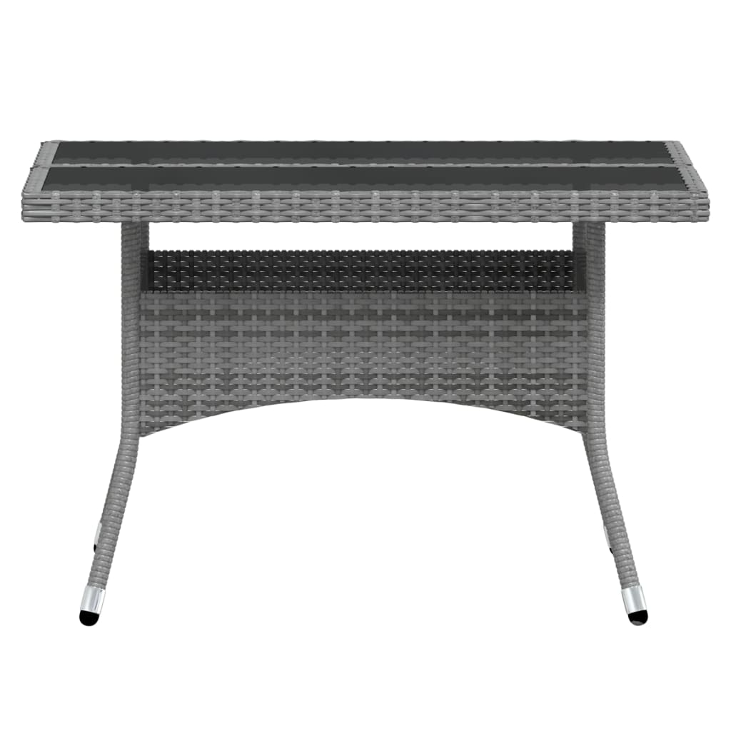 Spisebordssæt til haven dele polyrattan og hærdet glas grå - sort og grå, 120 x 120 x 75 cm, 5 - number 8.