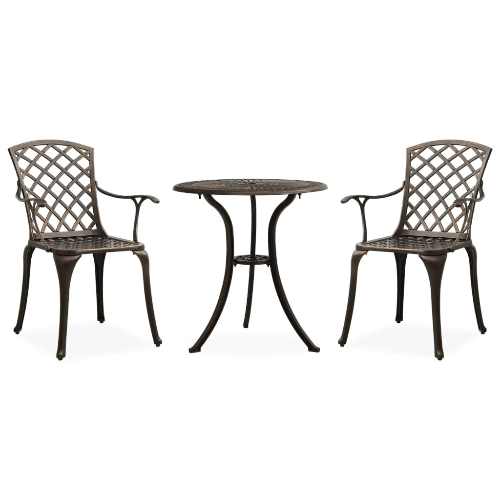 Bistro sets 3 parts cast aluminum bronze colored - number 1.