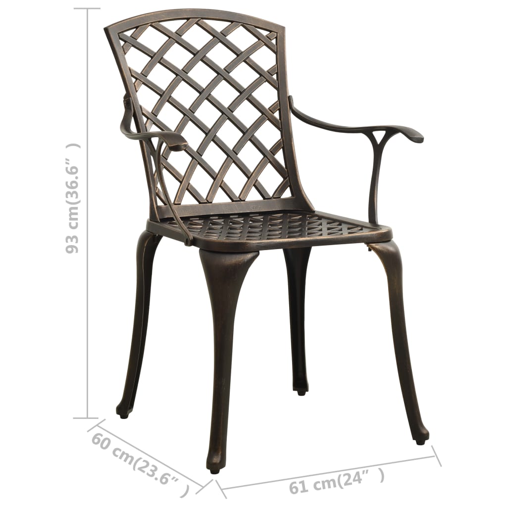 Bistro sets 3 parts cast aluminum bronze colored - number 8.