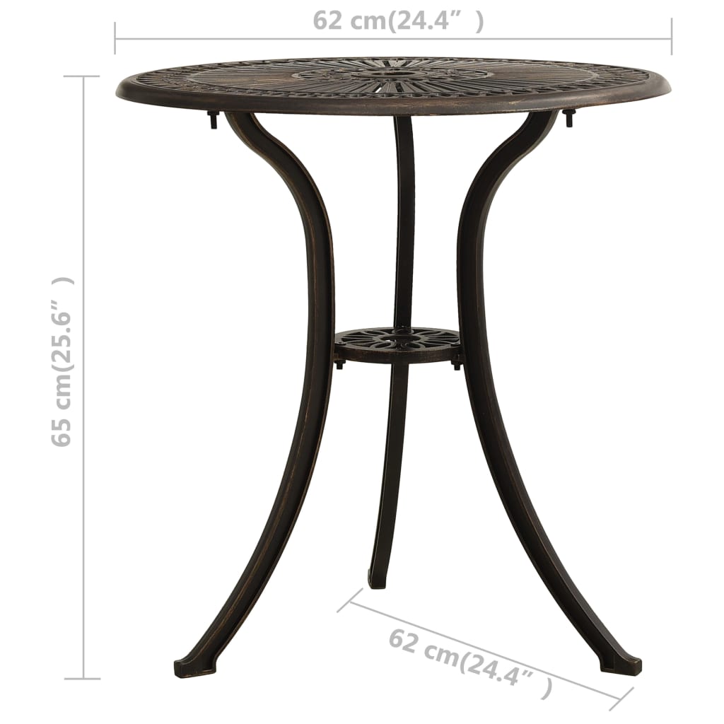 Bistro sets 3 parts cast aluminum bronze colored - number 9.
