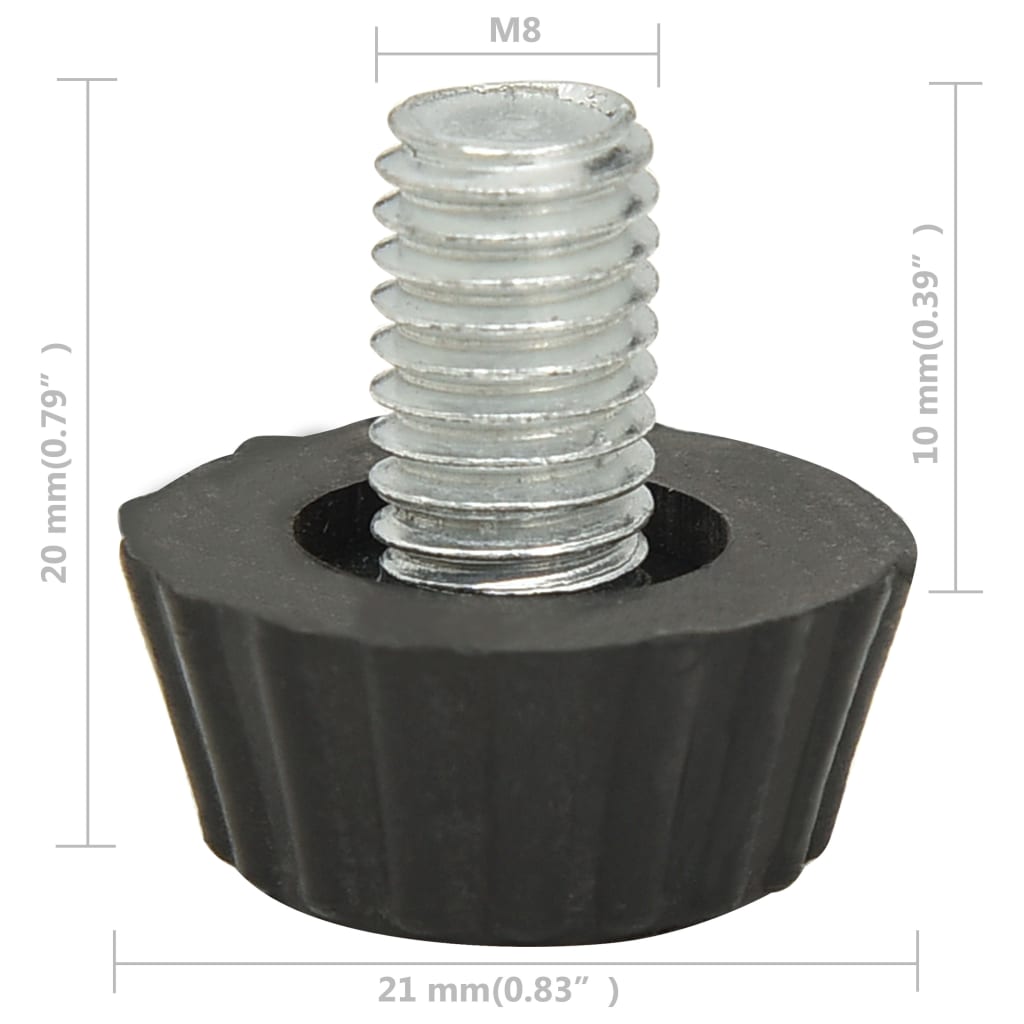 18 stk. justérbare møbelsko m8 sort - number 5.