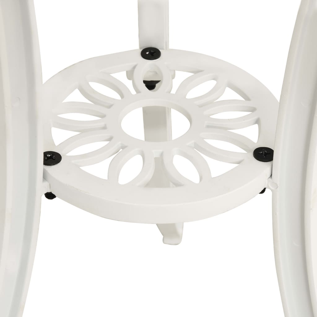 Havebord 62x62x65 cm støbt aluminium hvid - number 5.