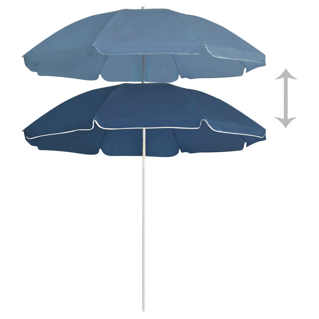 Parasol 180 cm steel rod - blue, 1 - number 2.