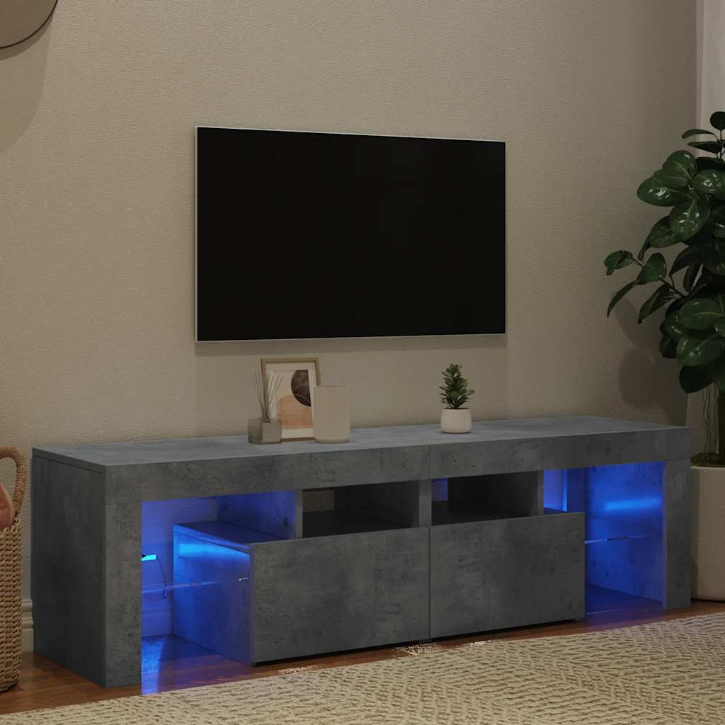 Tv table with led light 140x36.5x40 cm - concrete grey, 1 - number 1.