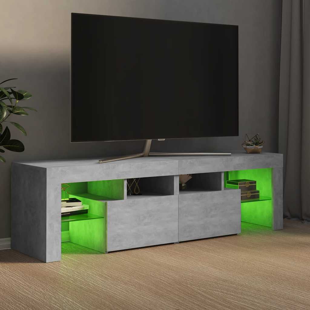 Tv table with led light 140x36.5x40 cm - concrete grey, 1 - number 3.