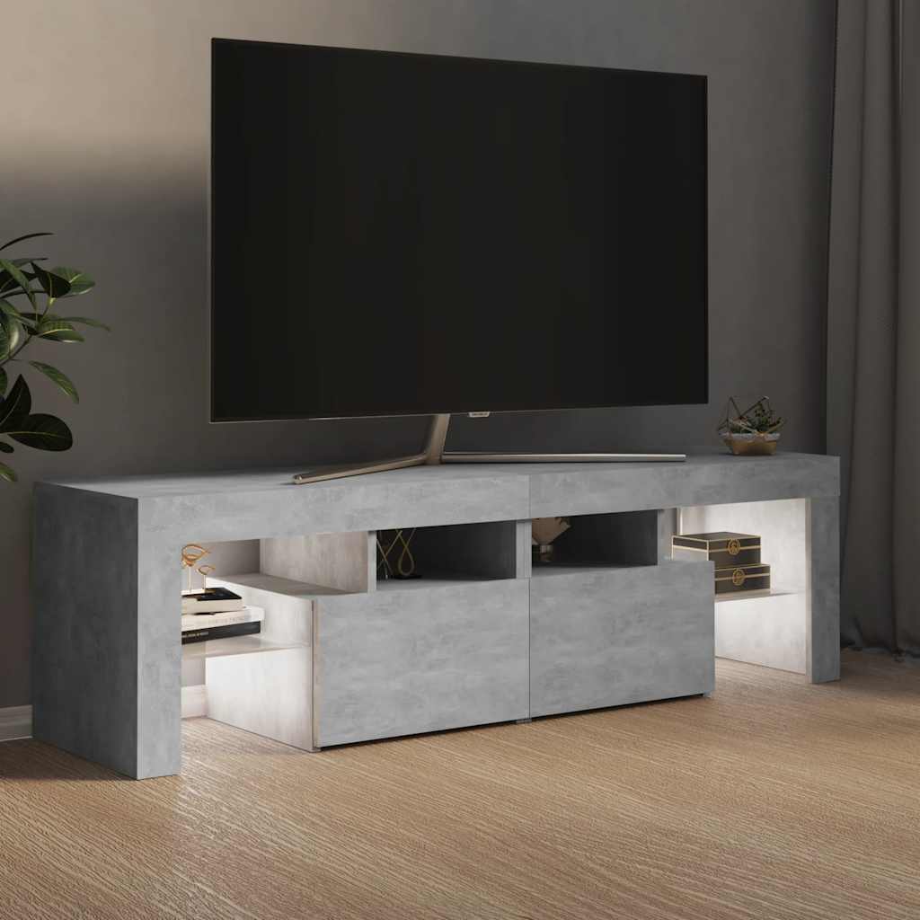 Tv table with led light 140x36.5x40 cm - concrete grey, 1 - number 5.