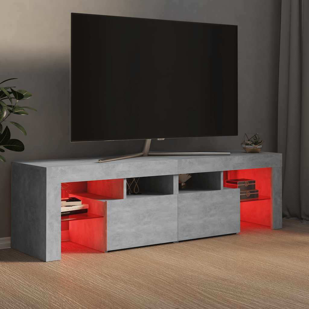 Tv table with led light 140x36.5x40 cm - concrete grey, 1 - number 4.
