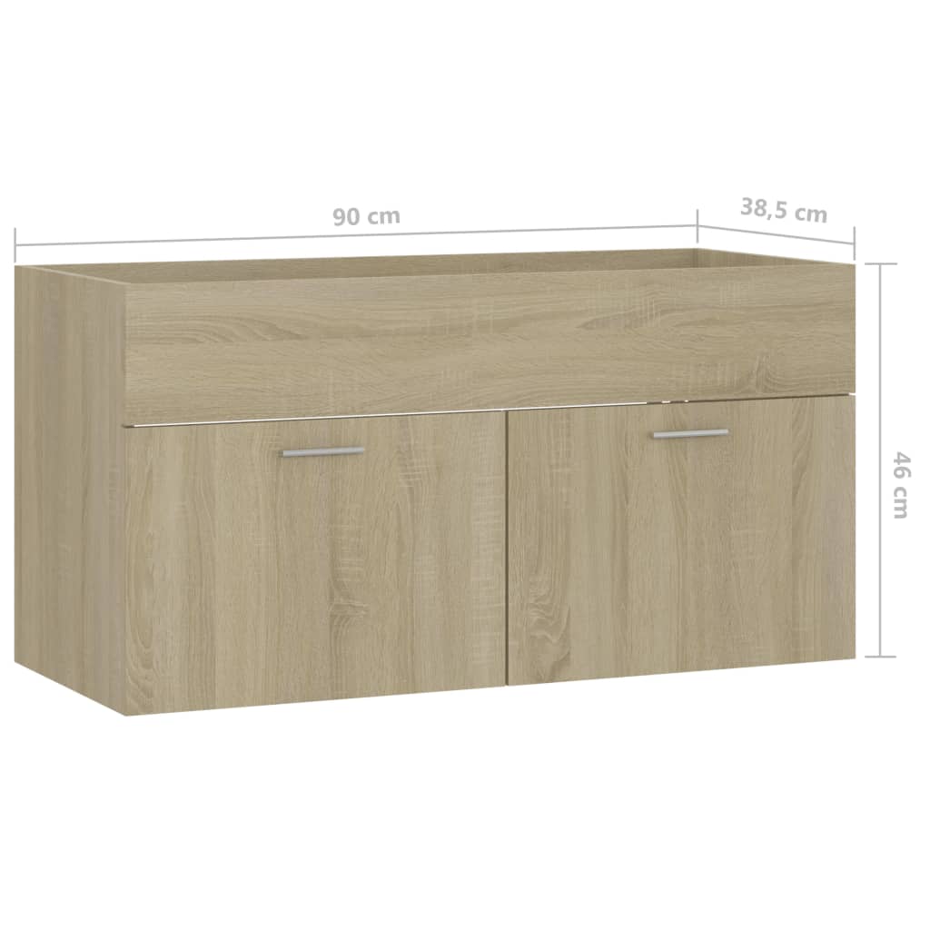 Vaskeskap 90x38,5x46 cm konstruert tre - sonoma eik, 90 x 38,5 x 46 cm, 1 - number 8.