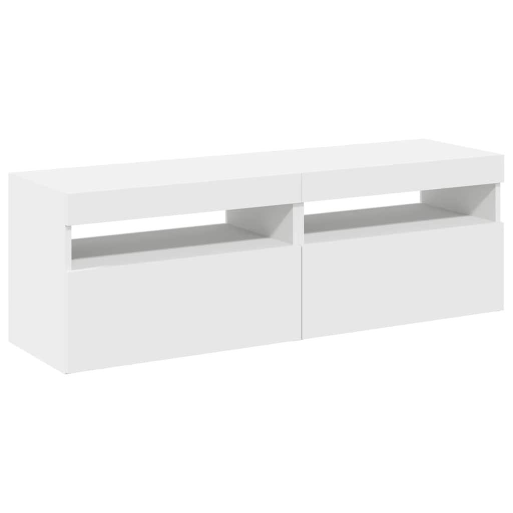 Tv-borde med led-lys 2 stk. 60x35x40 cm hvid - number 7.