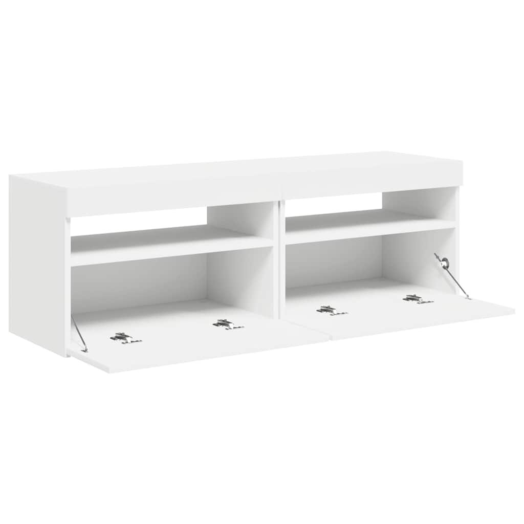 Tv-borde med led-lys 2 stk. 60x35x40 cm hvid - number 8.