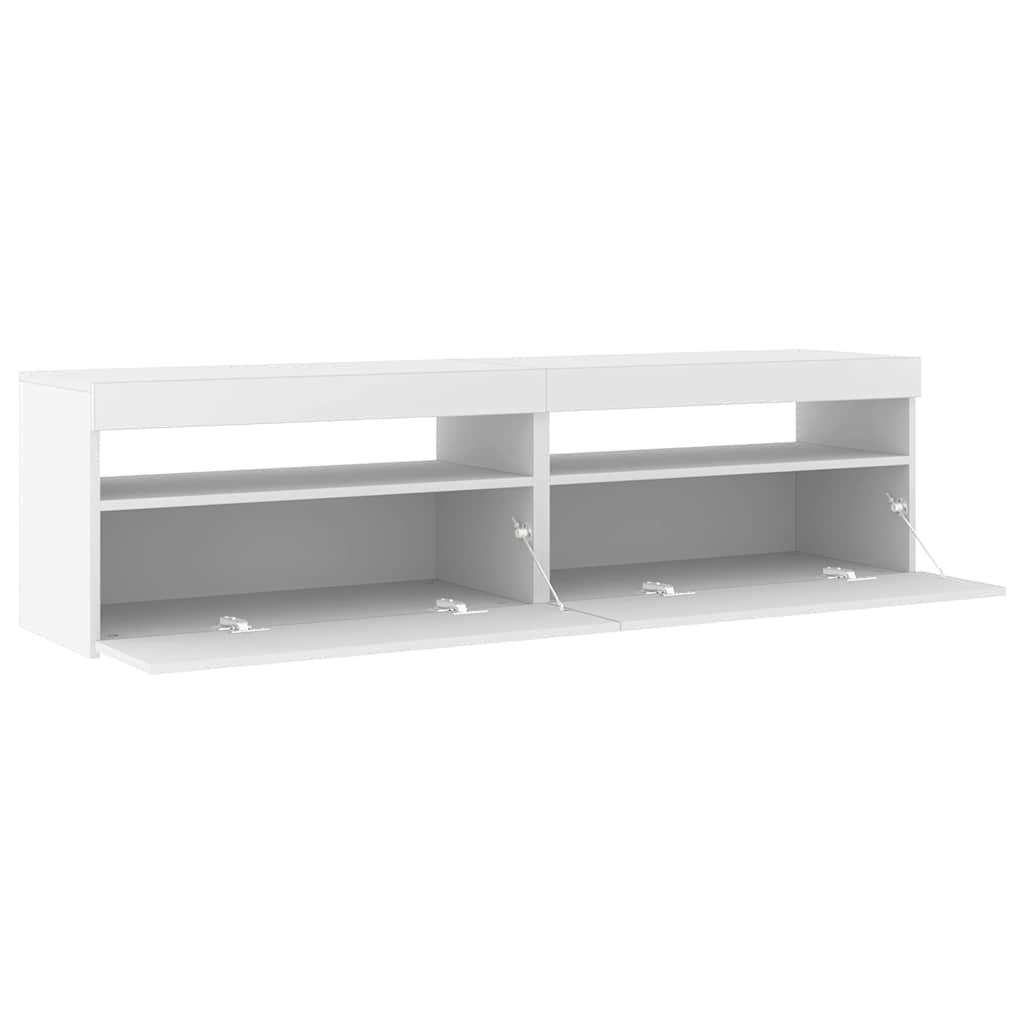 Tv-borde stk. med led-lys 75x35x40 cm - hvid, 2, 75 cm - number 8.