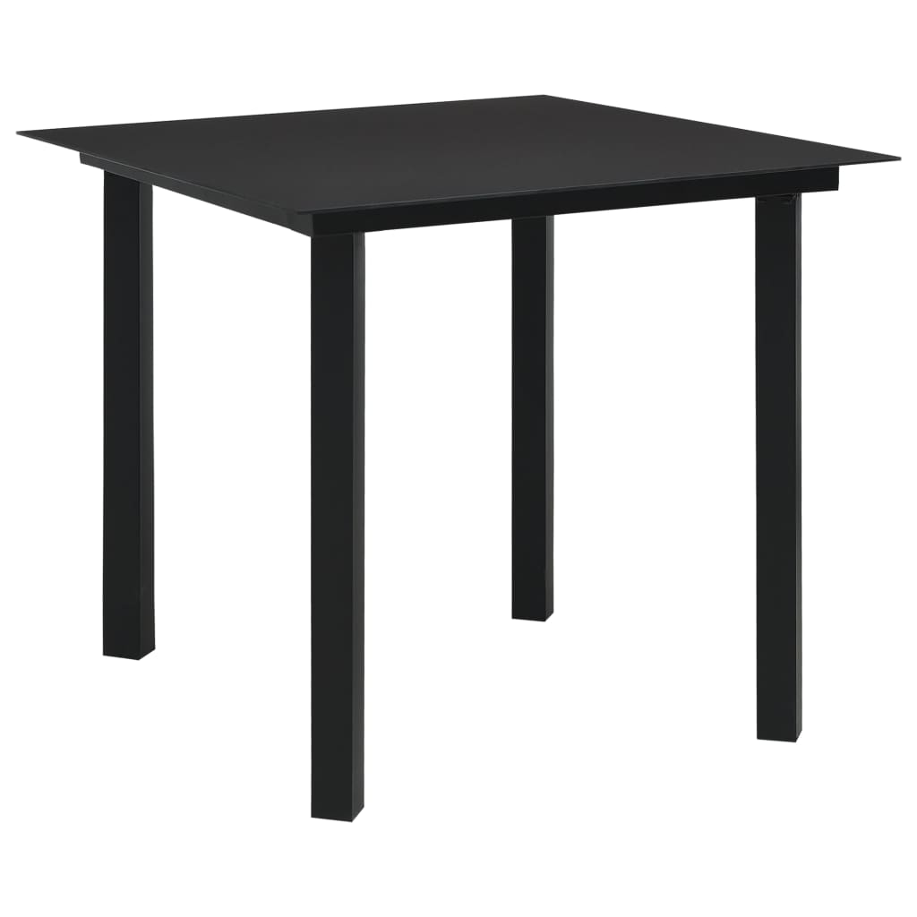 Outdoor dining table set 3 parts pvc-rattan black - number 3.