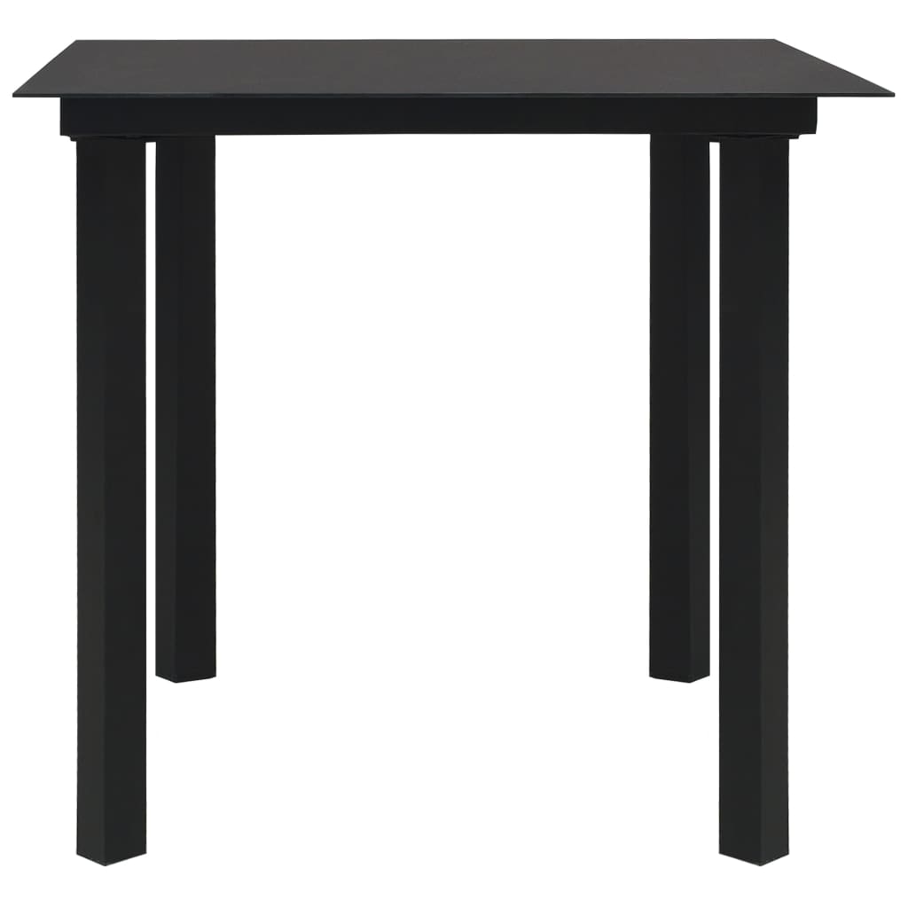 Outdoor dining table set 3 parts pvc-rattan black - number 4.
