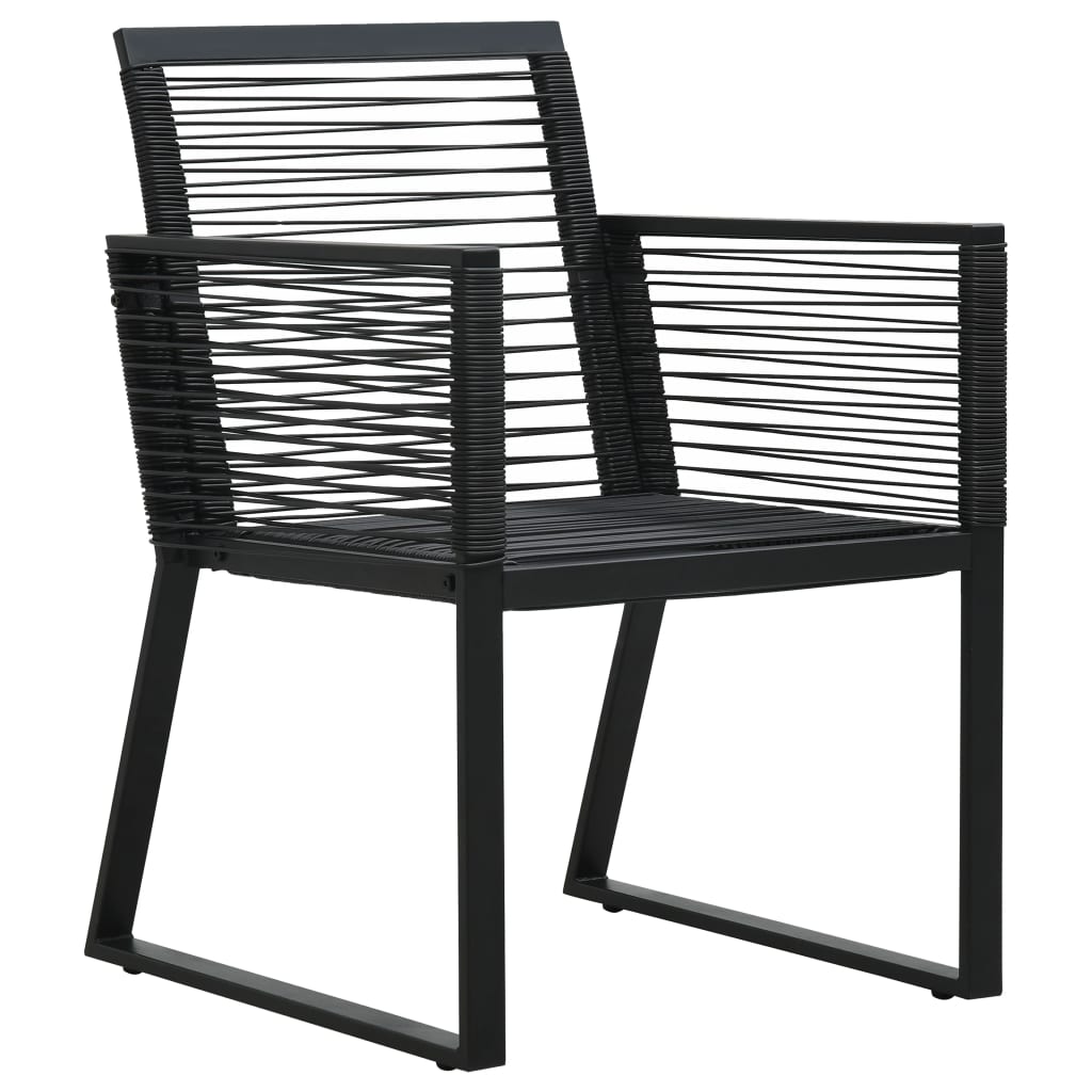 Outdoor dining table set 3 parts pvc-rattan black - number 7.