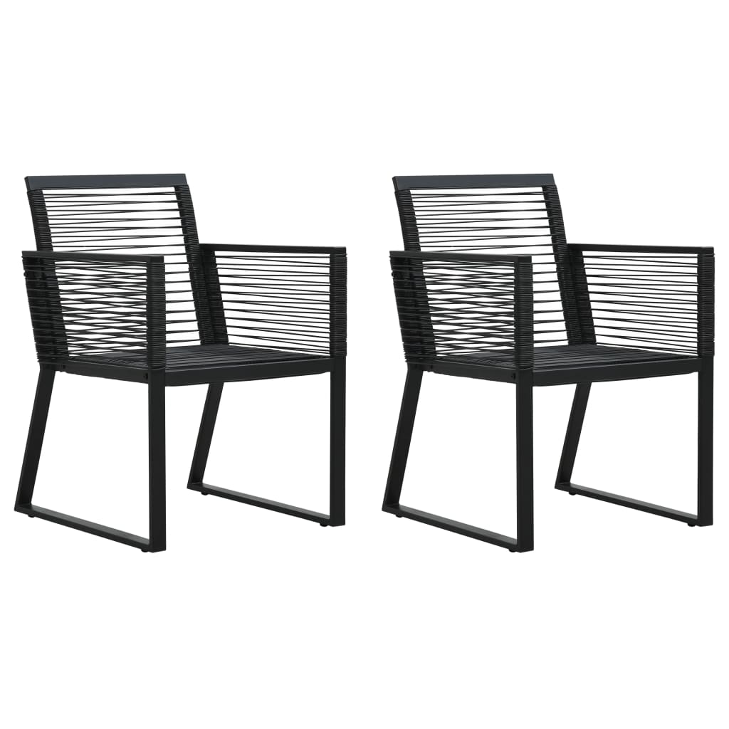 Outdoor dining table set 3 parts pvc-rattan black - number 6.