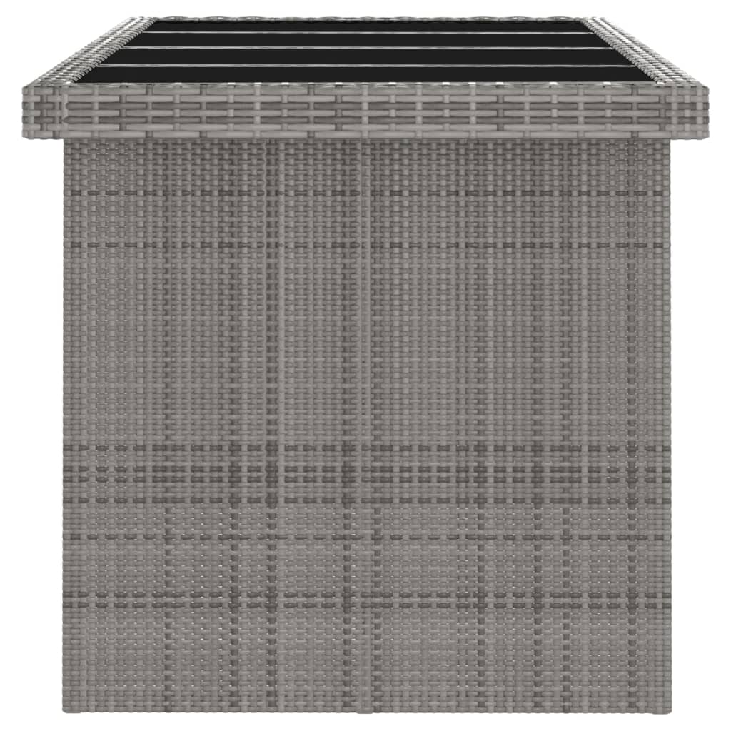 Utendørs spisebord sett 11 deler med puter polyrattangrå - number 6.