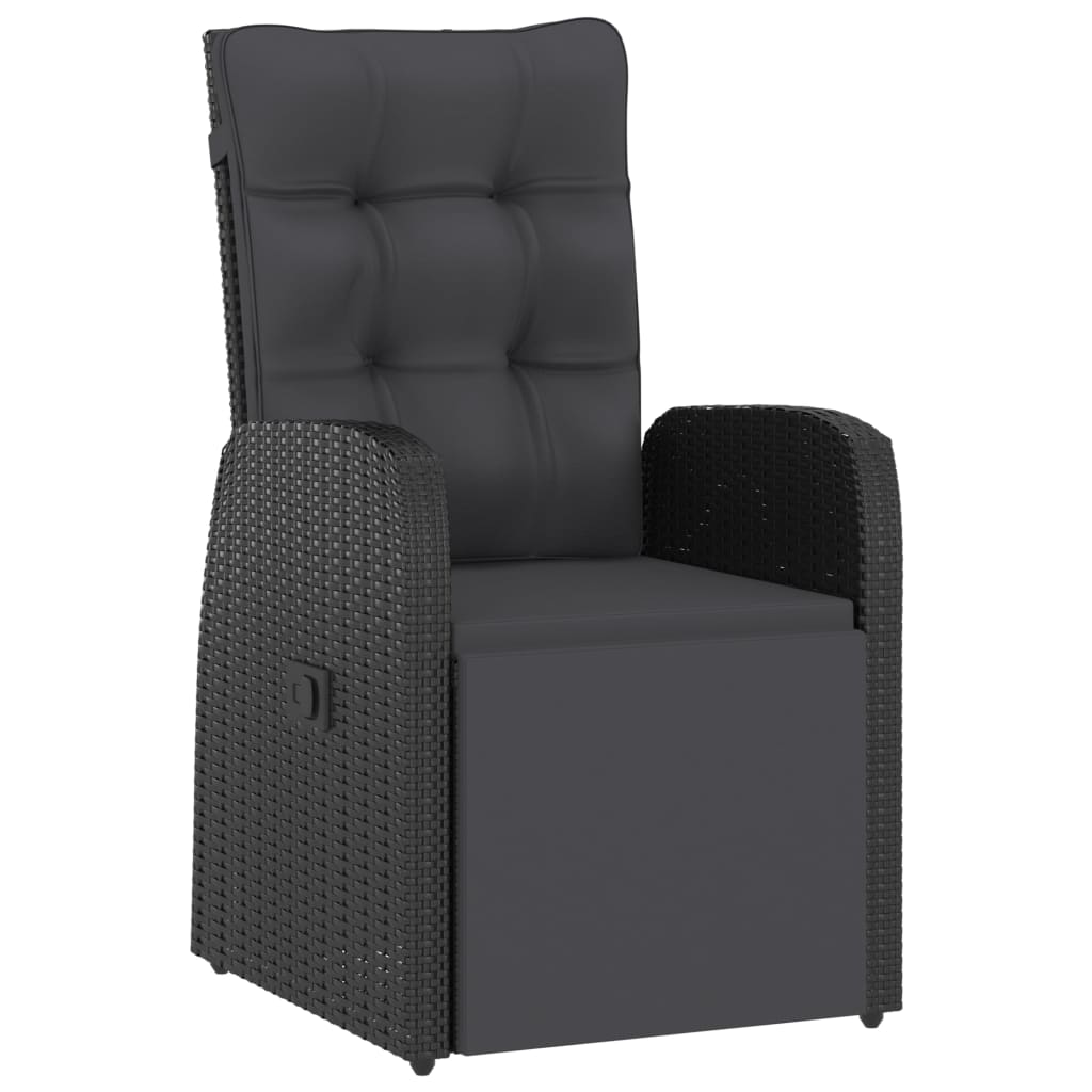 Vanjski blagovaonski stol od 11 dijelova s jastucima od poliratana crni - number 12.