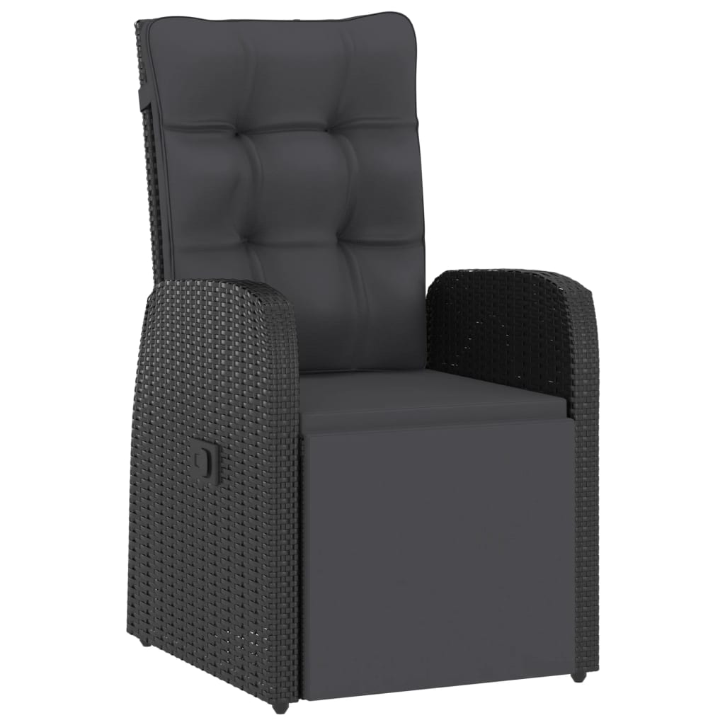 Utendørs spisebord sett 11 deler med puter polyrattan sort - number 9.