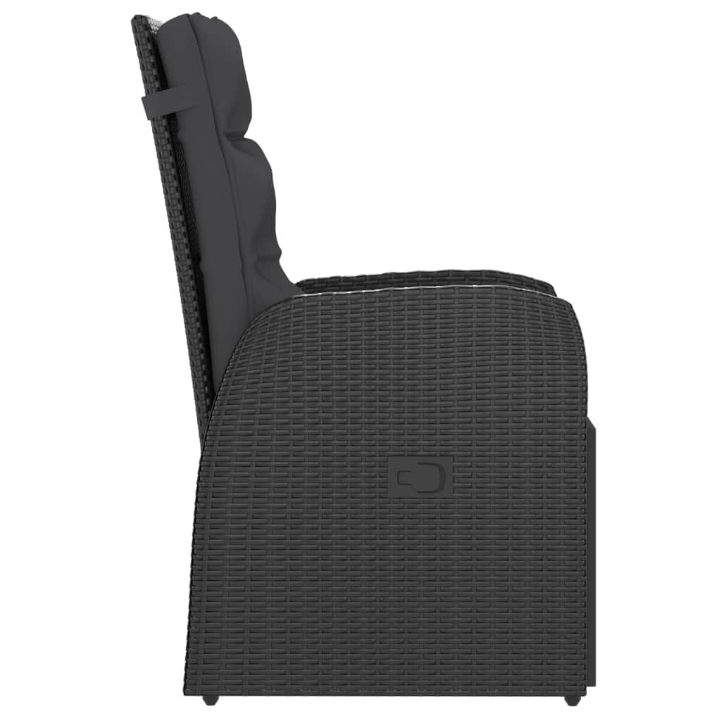 Utendørs spisebord sett 11 deler med puter polyrattan sort - number 11.