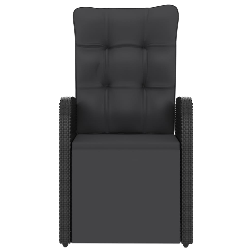 Utendørs spisebord sett 11 deler med puter polyrattan sort - number 10.