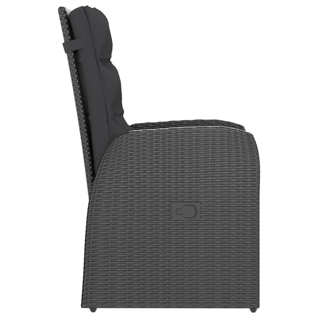 Zestaw stolika na zewnątrz 9 części z poduszkami polyattan black - czarno -brązowe, 8 - number 6.