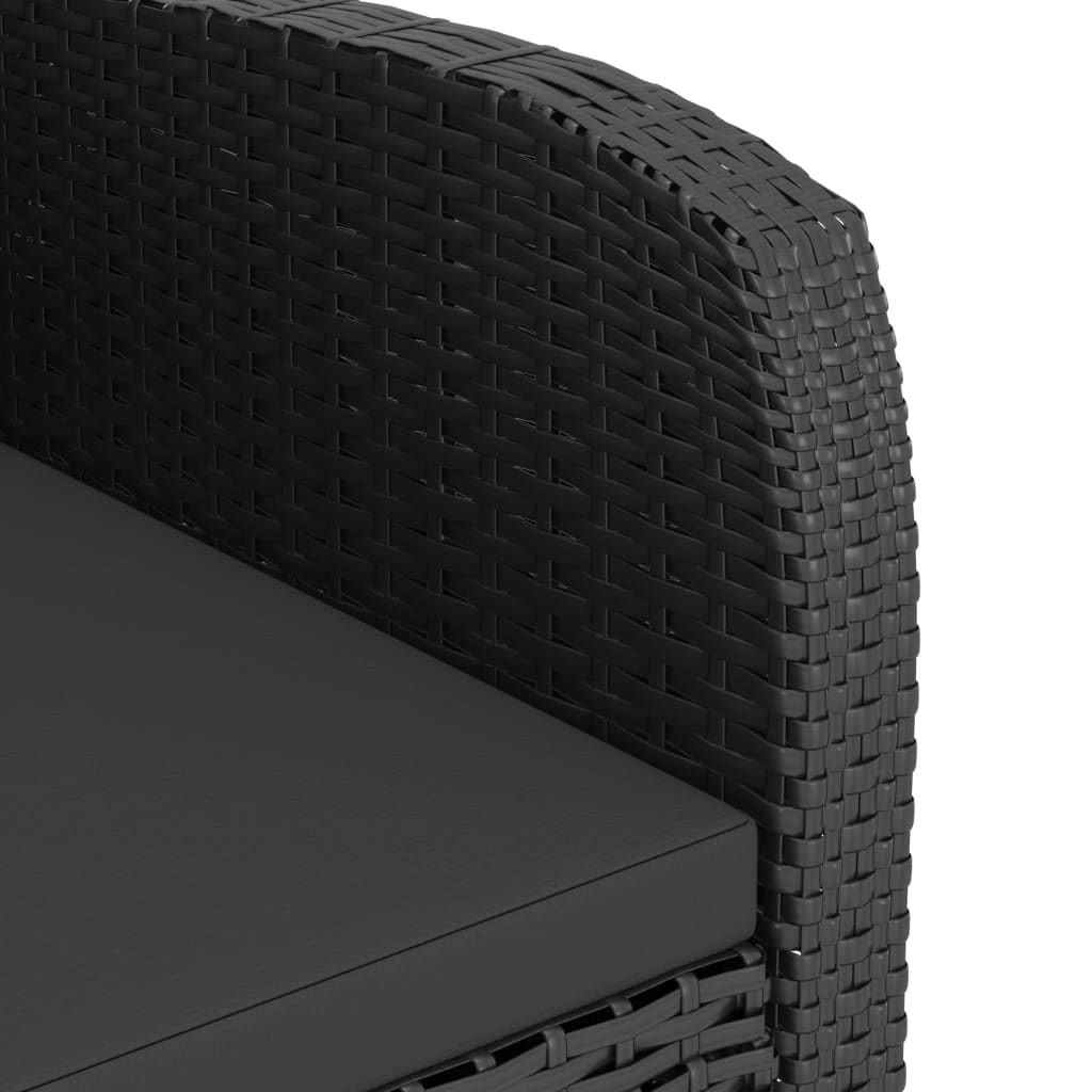 Zestaw stolika na zewnątrz 9 części z poduszkami polyattan black - czarno -brązowe, 8 - number 8.