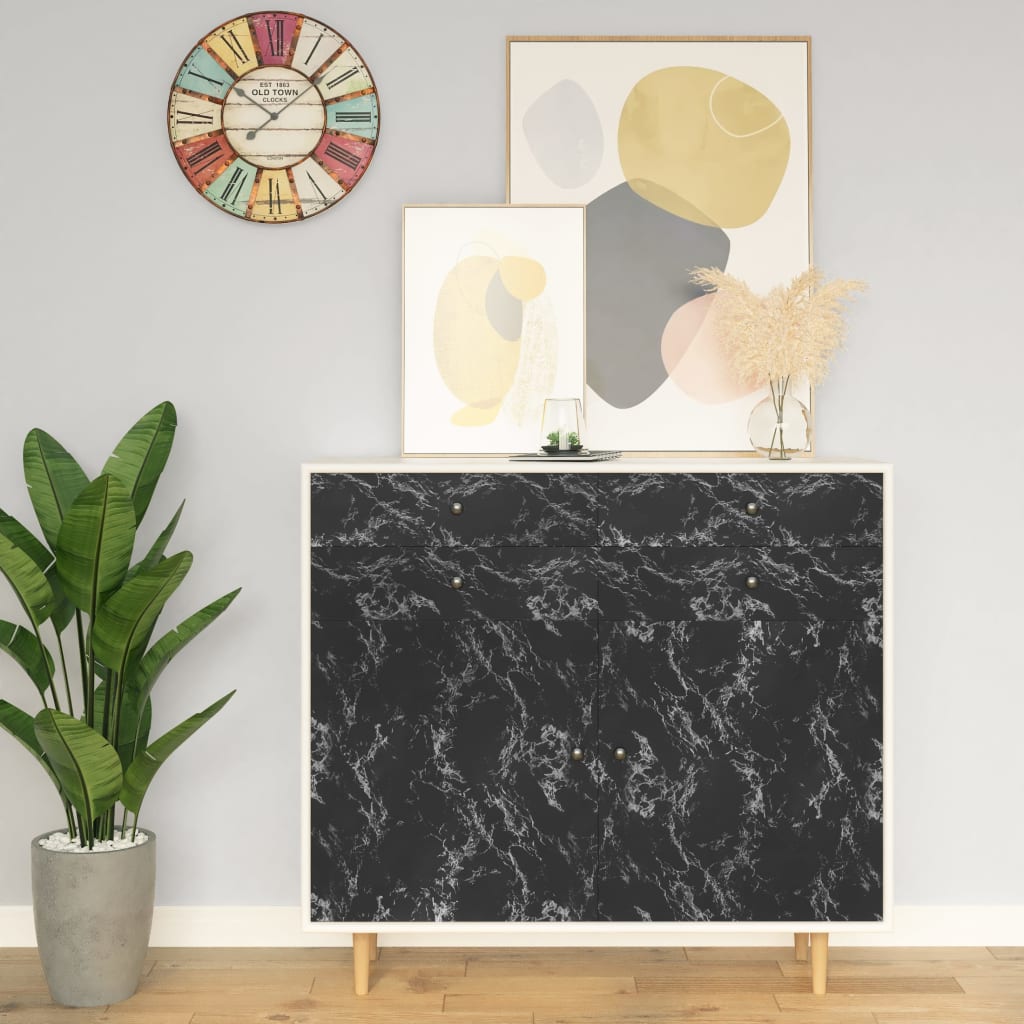Self-adhesive foil for furniture 500x90 cm pvc black stone - number 1.