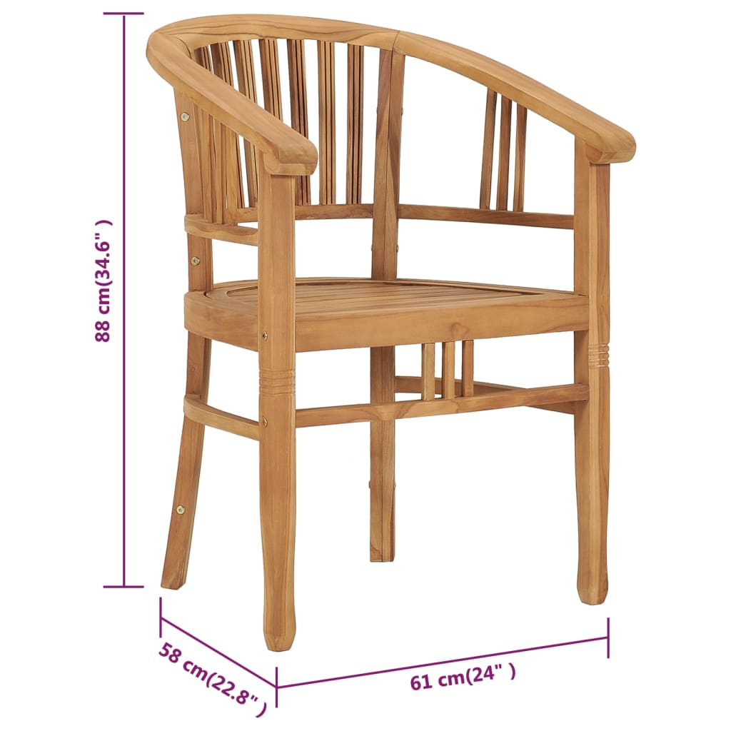 Vrtna blagovaonska garnitura 3 komada punog tikovine - smeđa, 2 - number 10.