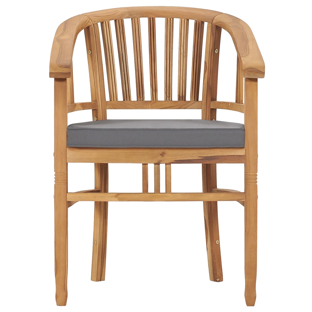 5-delt hage spisebord sett med puter, heltre teak - brunt og grått, 4 - number 3.