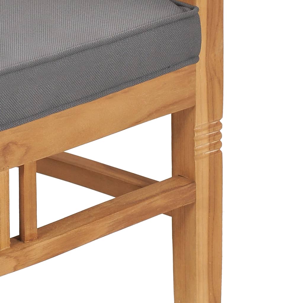 5-delt hage spisebord sett med puter, heltre teak - brunt og grått, 4 - number 8.