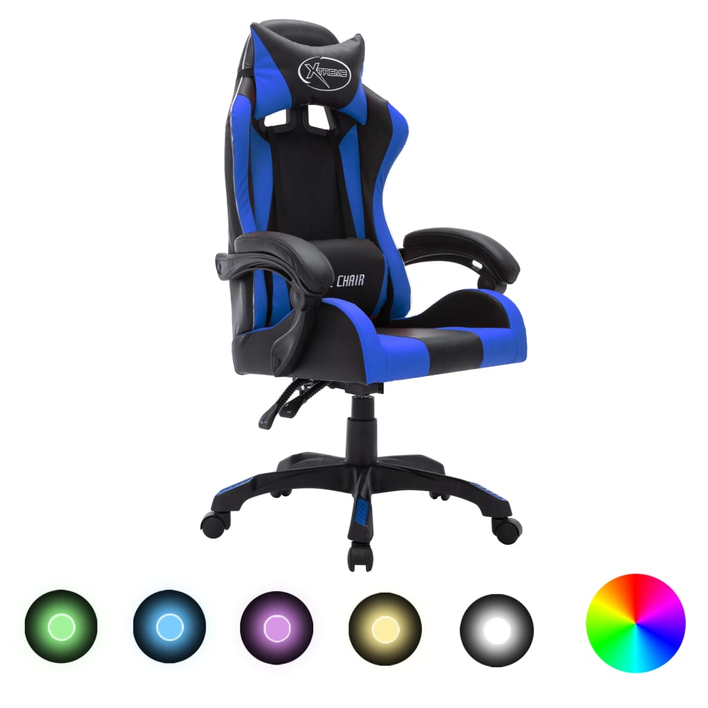 Gaming stolica s led svjetlom rgb boje umjetna koža - number 1.