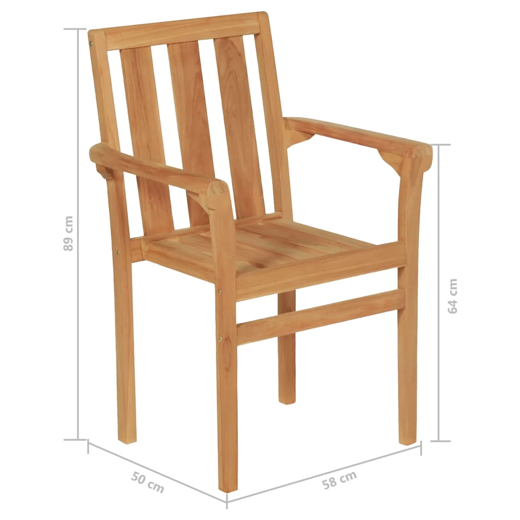 Vrtna blagovaonska garnitura 7 komada punog tikovine - pravokutna, 6 - number 12.