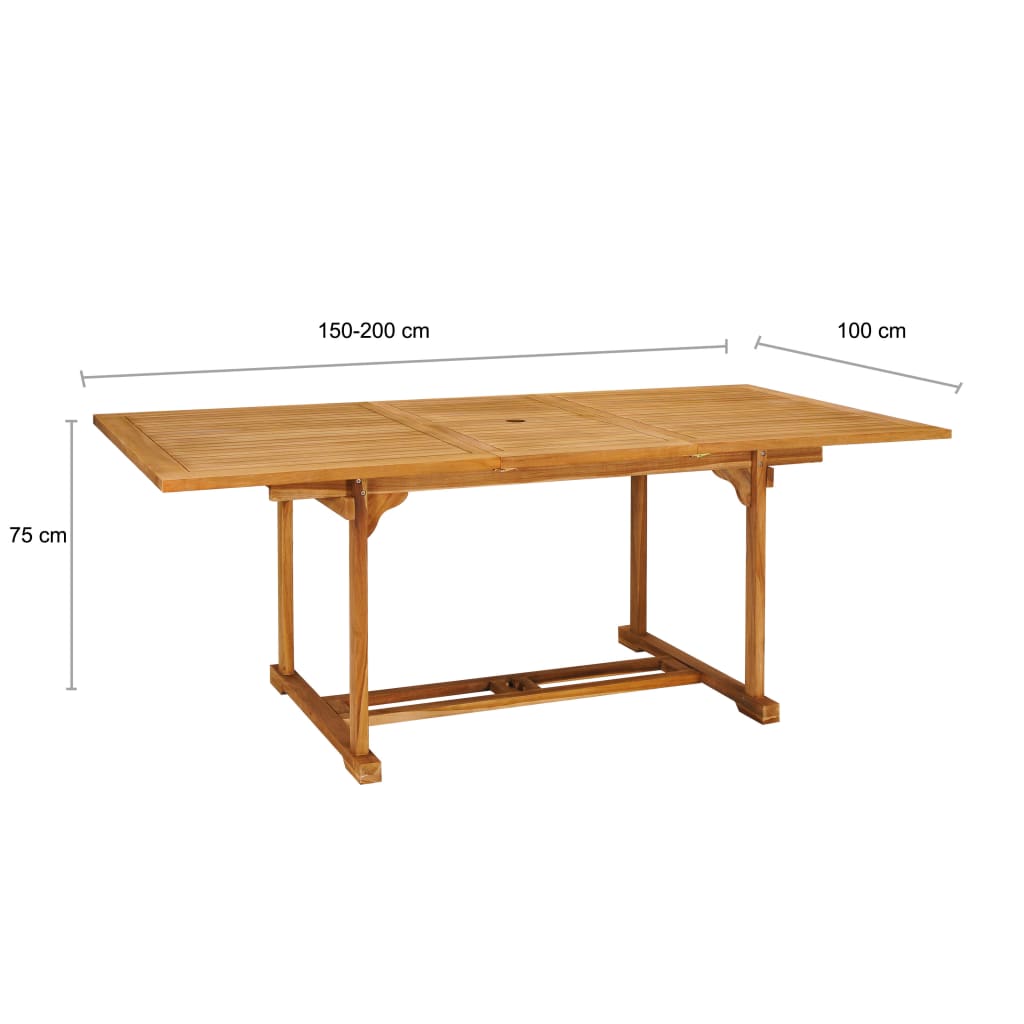 Vrtna blagovaonska garnitura 7 komada punog tikovine - pravokutna, 6 - number 11.