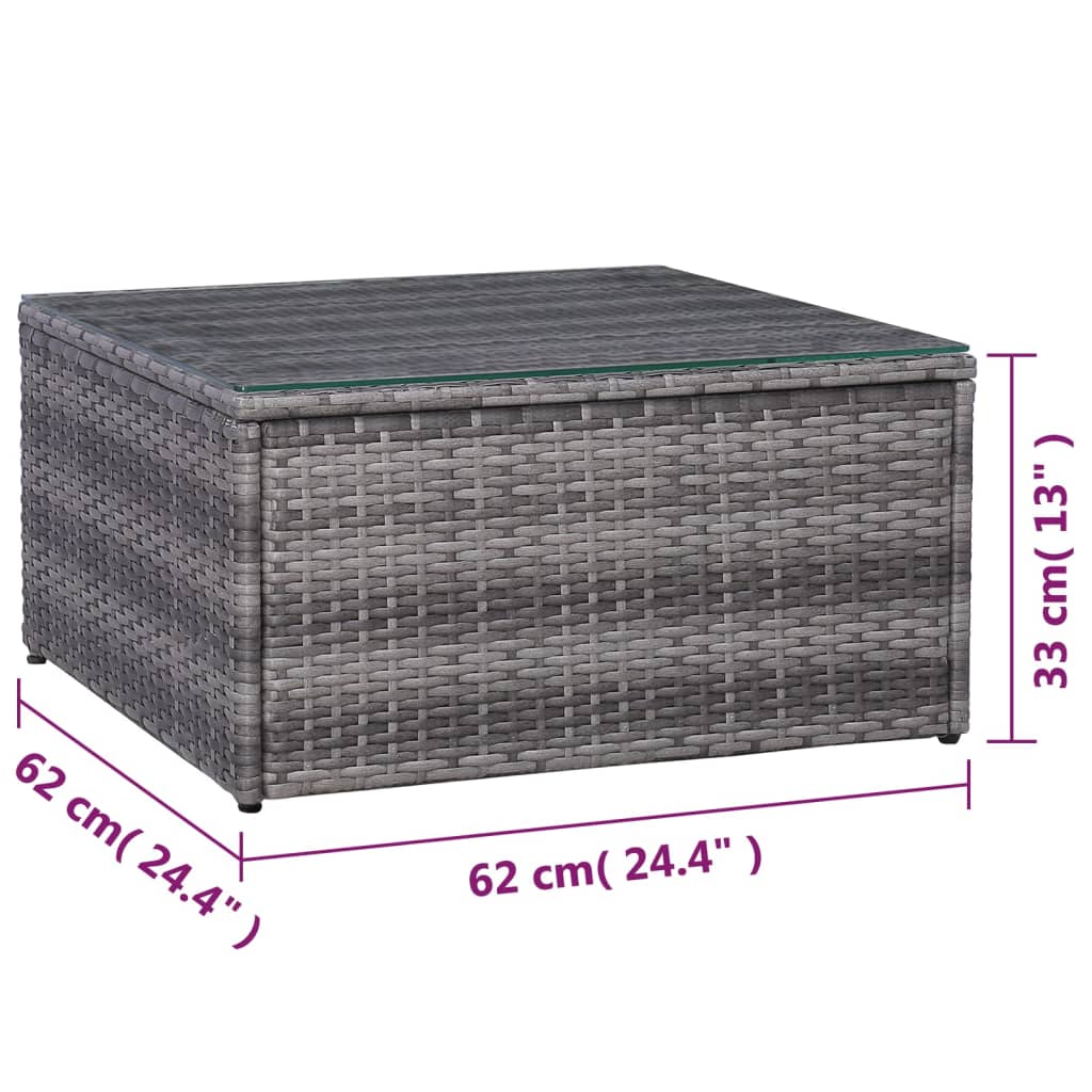 Komplet wypoczynkowy do ogrodu 8 części z poduszkami polirattan szary - number 12.