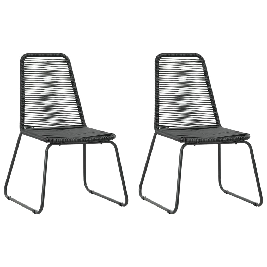 Blagovaonska stolna garnitura za vrt 3 dijela poliratan - crna, 79 cm dužina stola, 2 - number 4.