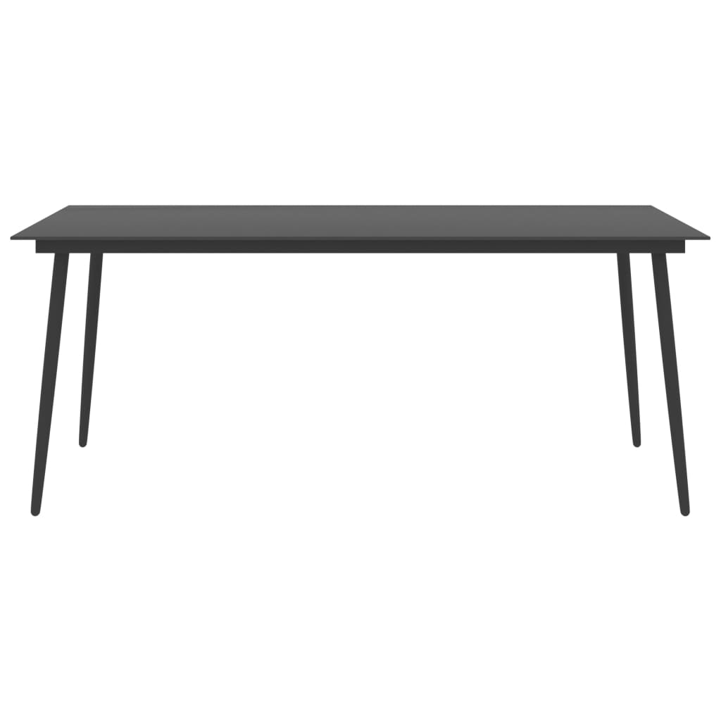 Blagovaonski stol set za vrt 9 dijelovi crni - ooo 1 - number 4.