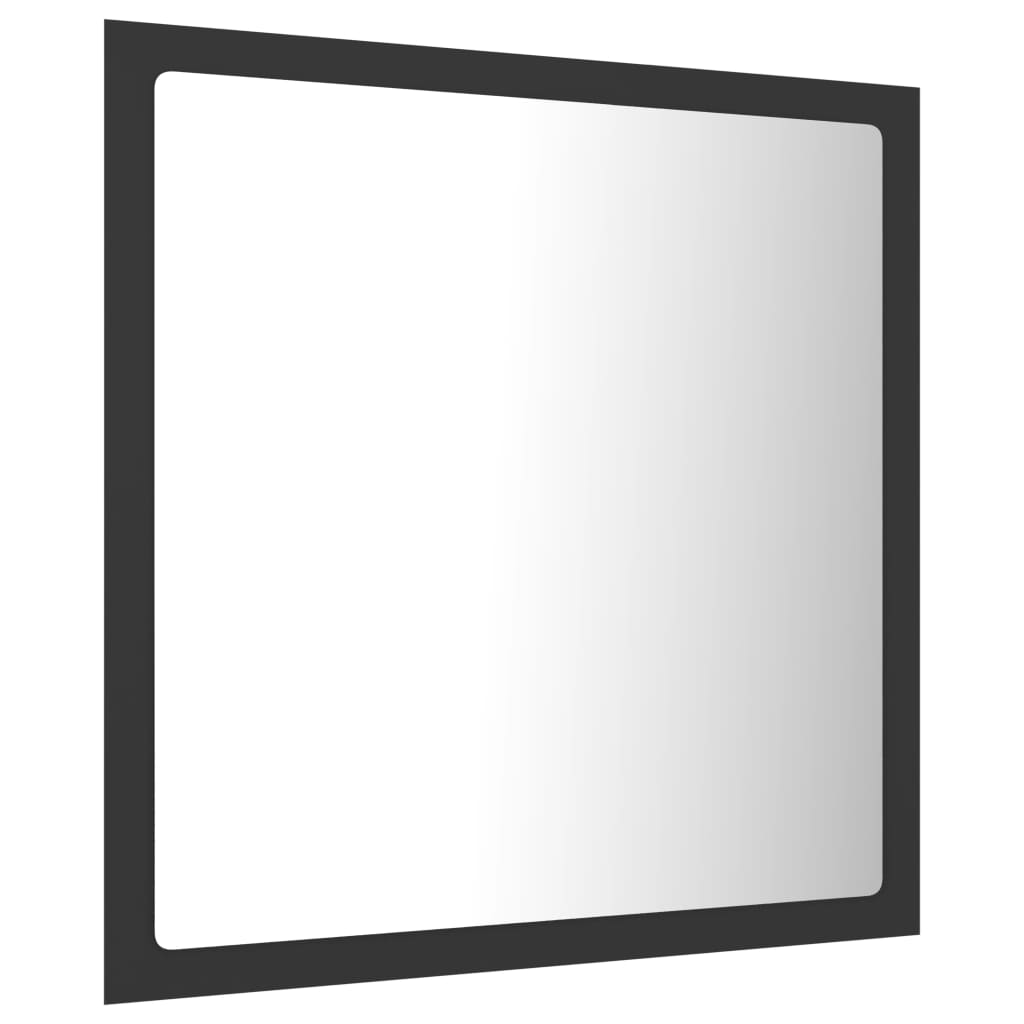 Kupaonsko ogledalo s led svjetlom 40x8,5x37 cm akril - sivo, 1 - number 7.
