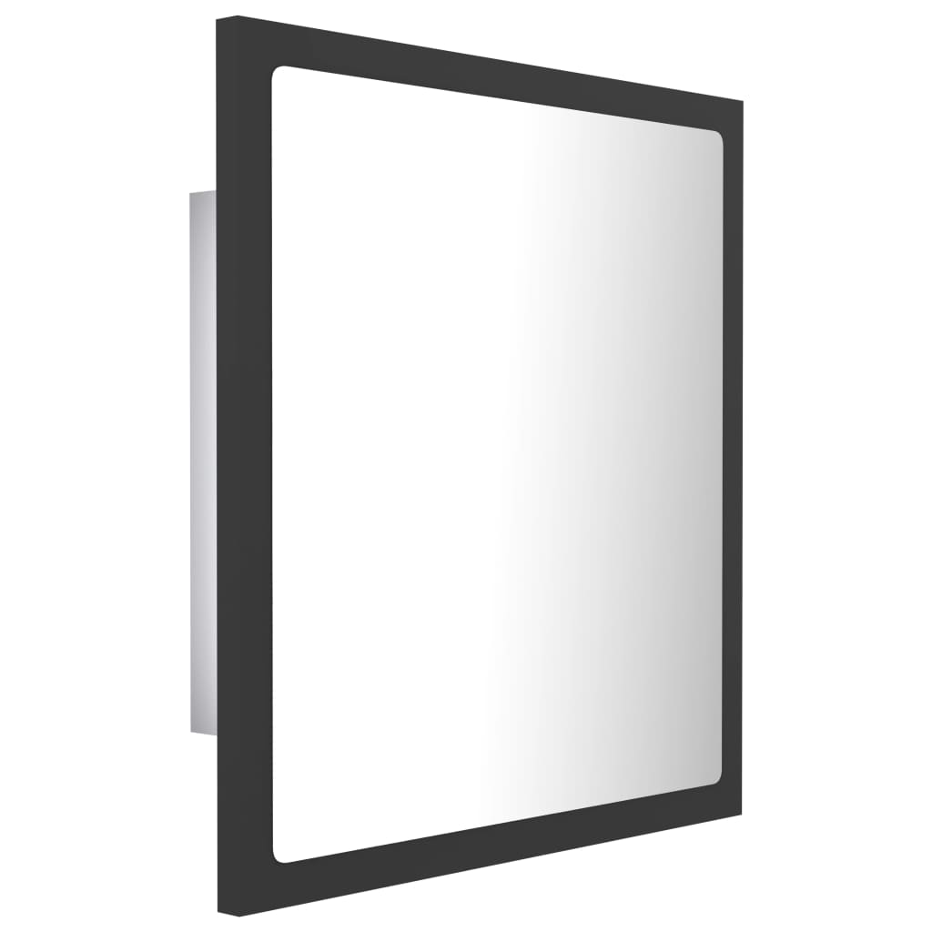 Kupaonsko ogledalo s led svjetlom 40x8,5x37 cm akril - sivo, 1 - number 8.